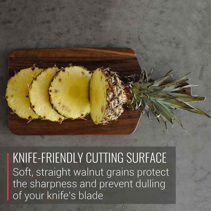 Virginia Boys Kitchens Cutting Board 8 x 17 Walnut Cutting Board and Charcuterie Paddle with Handle