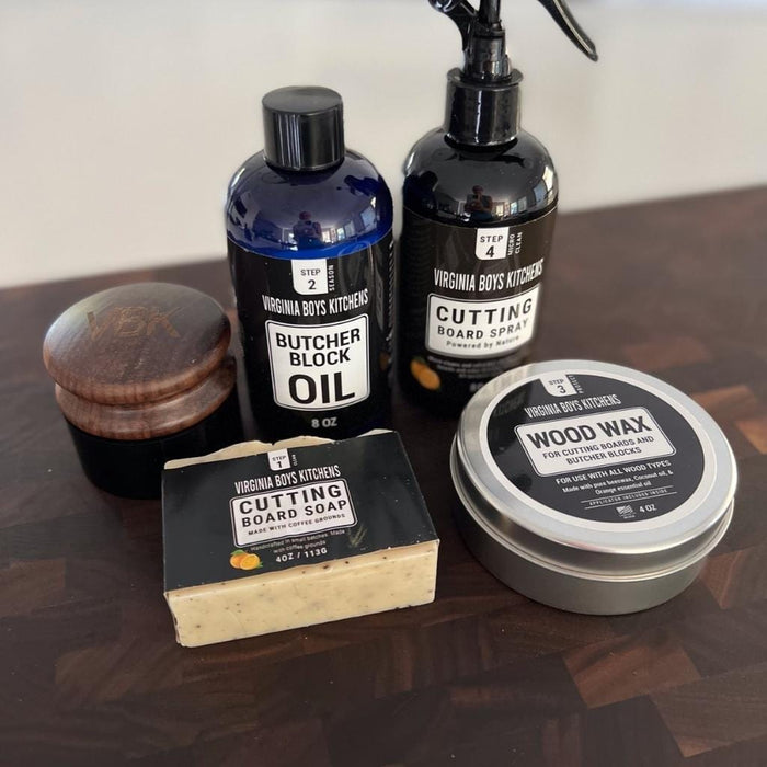 Virginia Boys Kitchens Cutting Board, Cast Iron & Hand Soap wood care