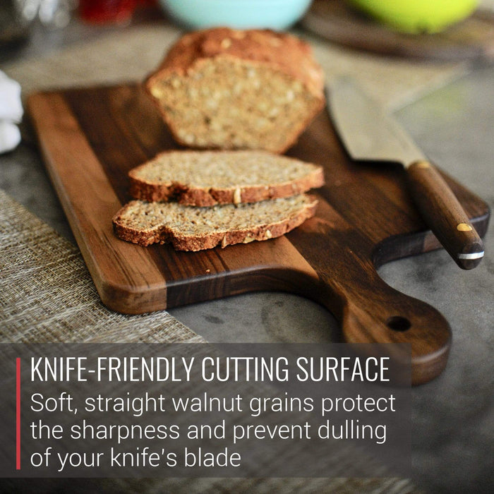 Virginia Boys Kitchens Cutting Board Mom's Cutting Board - 10 x 16 Walnut Cutting Board with Knob Handle