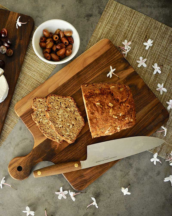 Virginia Boys Kitchens Cutting Board Mom's Cutting Board - 10 x 16 Walnut Cutting Board with Knob Handle
