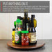 Virginia Boys Kitchens Serving Tray 13.5 Inch Round Walnut Wood Lazy Susan Centerpiece with Smooth 360 Degree Rotation