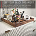 Virginia Boys Kitchens Serving Tray 20 x 20 Inch Square Walnut Wood Serving and Coffee Table Tray with Handles