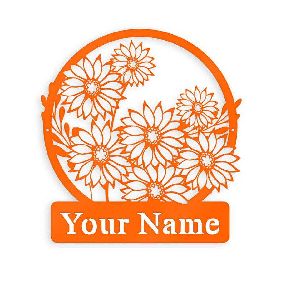 Wall flower Monogram Daisies - Metal Sign