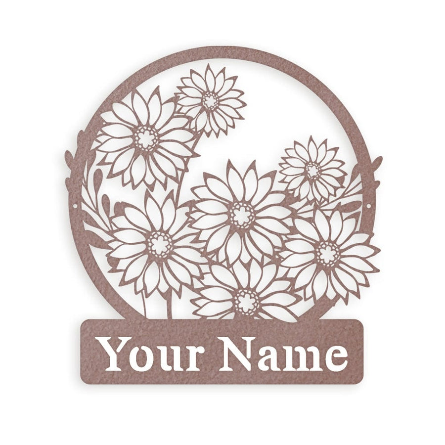 Wall flower Monogram Daisies - Metal Sign