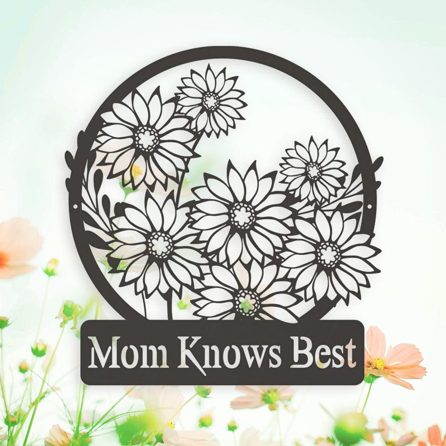 Wall flower Monogram Daisies - Metal Sign