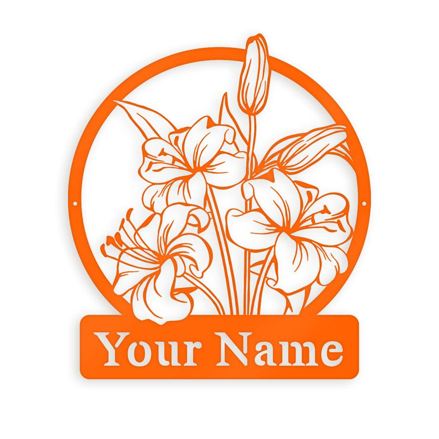 Wall flower Monogram Lilies - Metal Sign