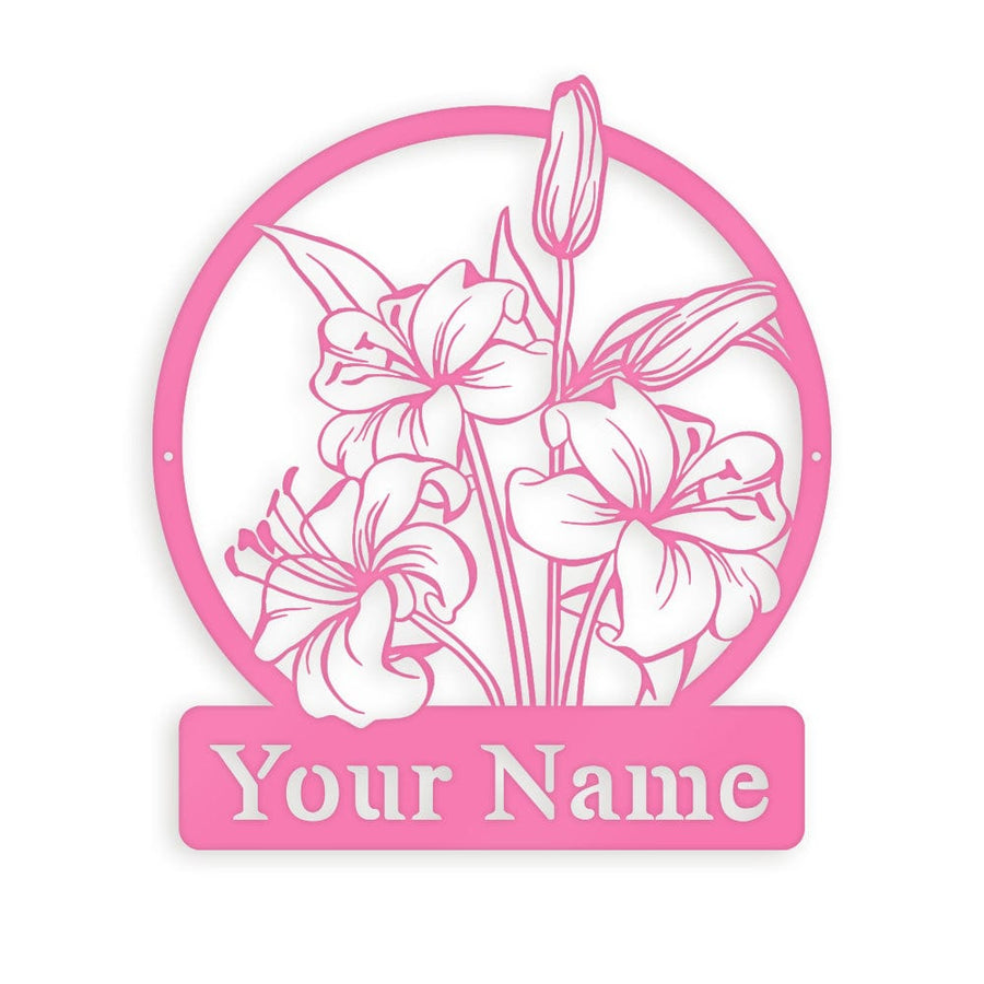 Wall flower Monogram Lilies - Metal Sign