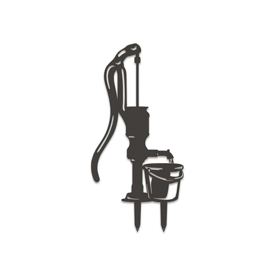 Water Pump and Bucket Gardening Sign - Metal Sign