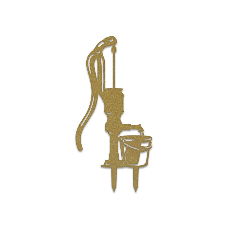 Water Pump and Bucket Gardening Sign - Metal Sign
