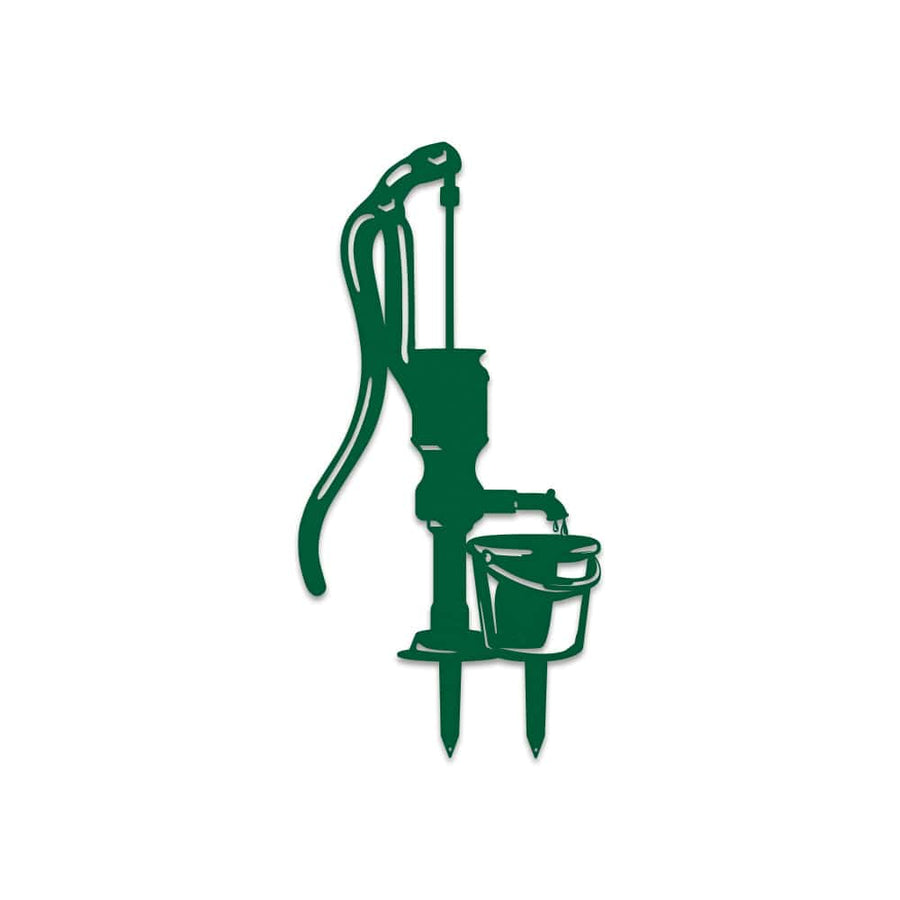 Water Pump and Bucket Gardening Sign - Metal Sign