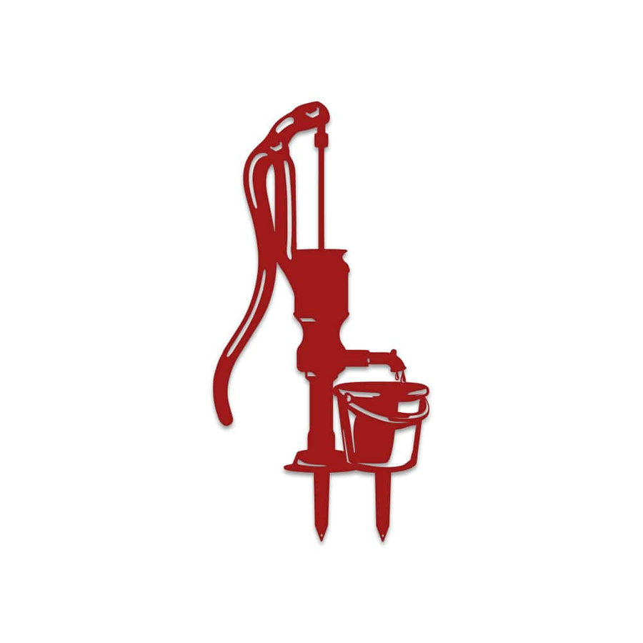 Water Pump and Bucket Gardening Sign - Metal Sign