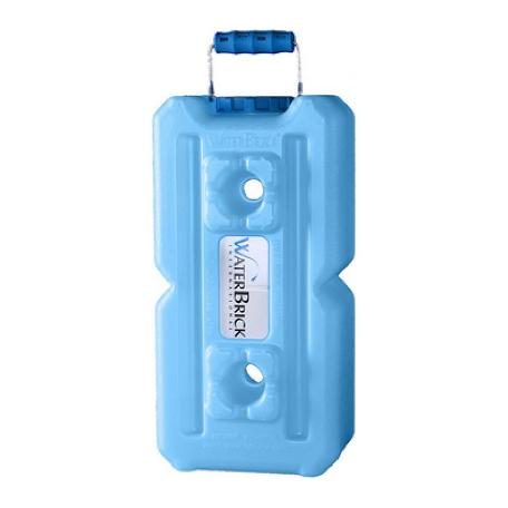 Blue WaterBrick 3.5-gallon water container with handle