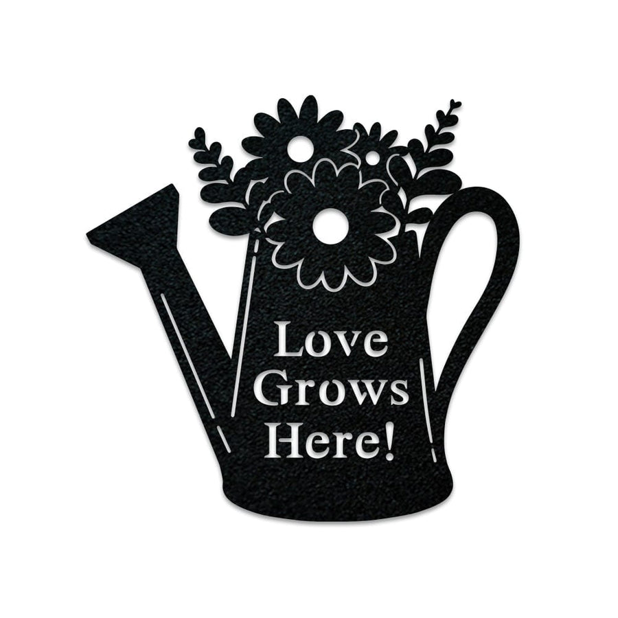 Watering Can Gardening Monogram - Metal Sign