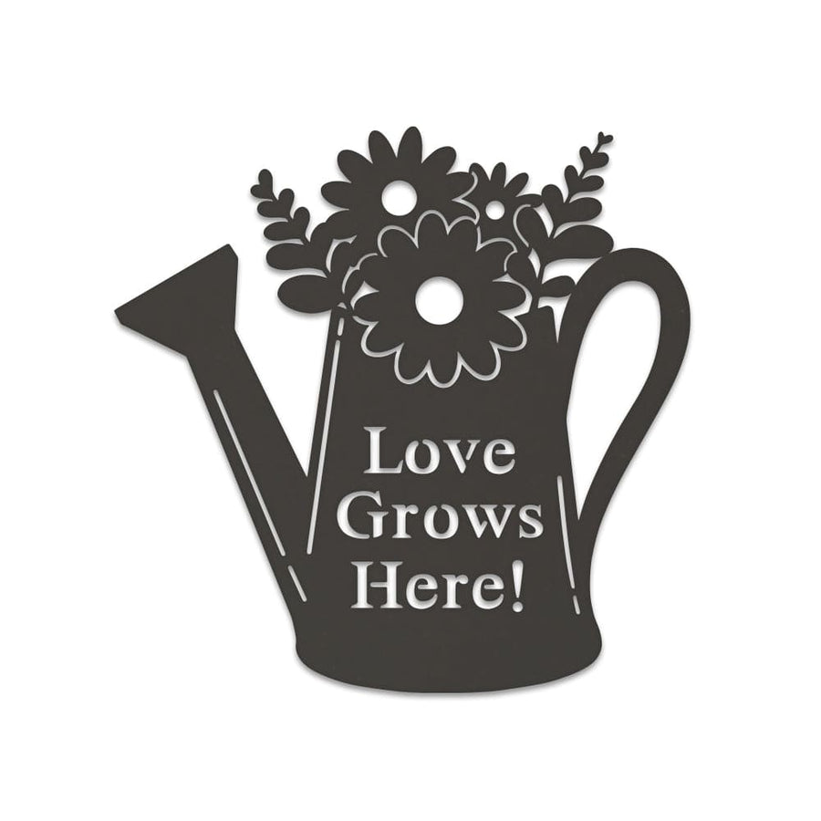 Watering Can Gardening Monogram - Metal Sign