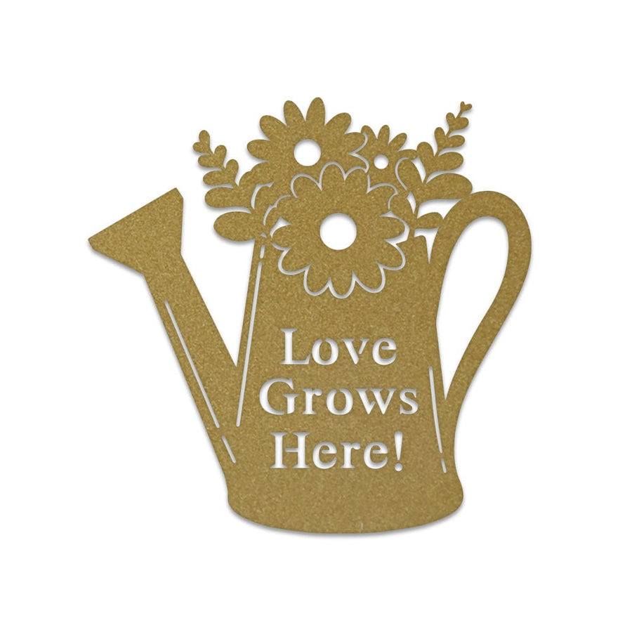 Watering Can Gardening Monogram - Metal Sign