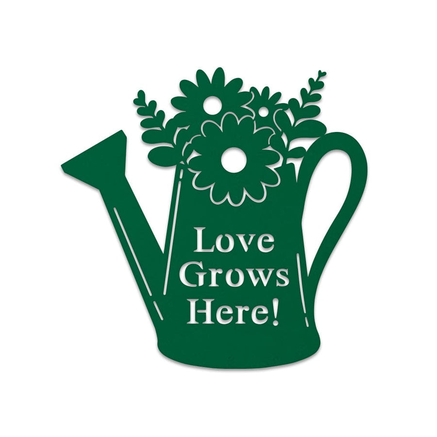 Watering Can Gardening Monogram - Metal Sign