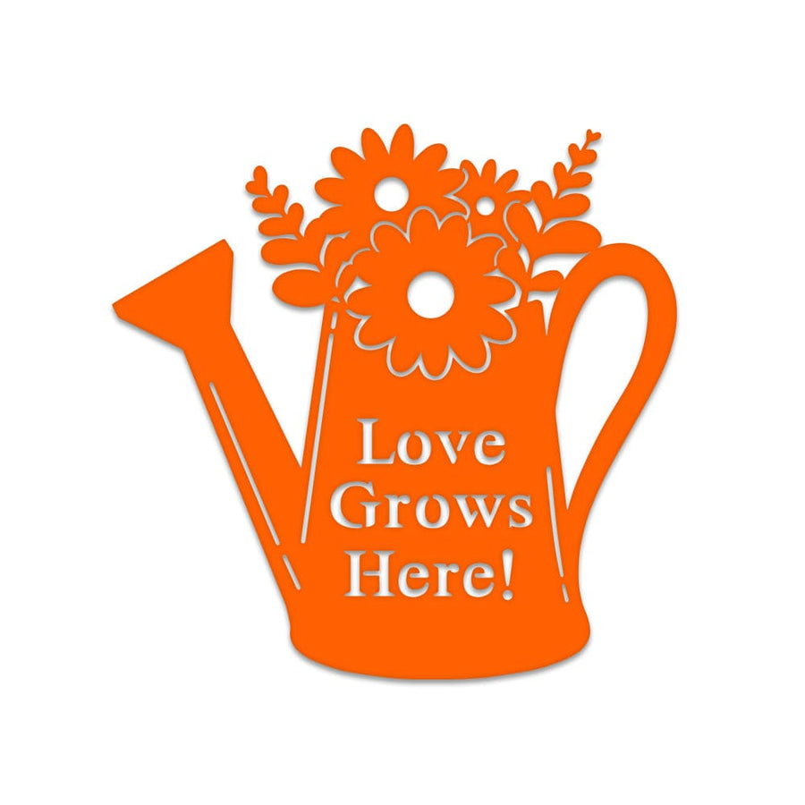 Watering Can Gardening Monogram - Metal Sign