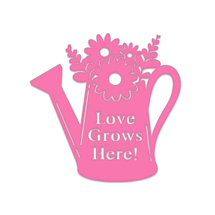 Watering Can Gardening Monogram - Metal Sign