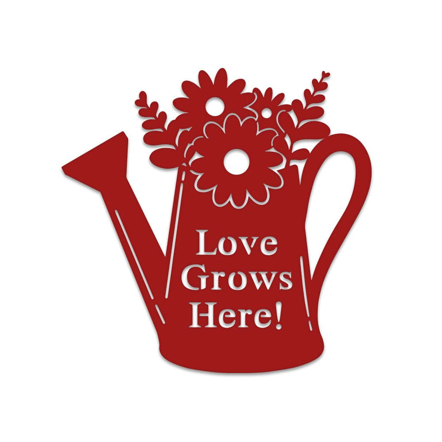 Watering Can Gardening Monogram - Metal Sign