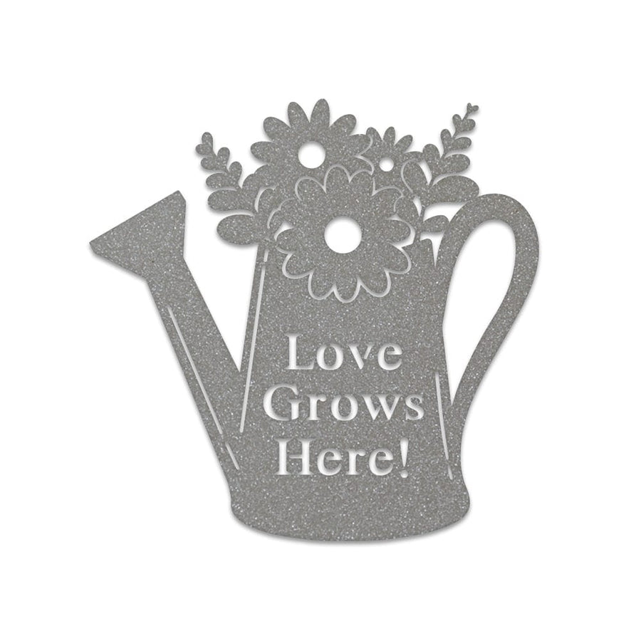 Watering Can Gardening Monogram - Metal Sign