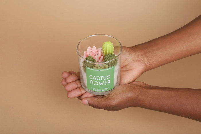 Cactus Flower Container Candle