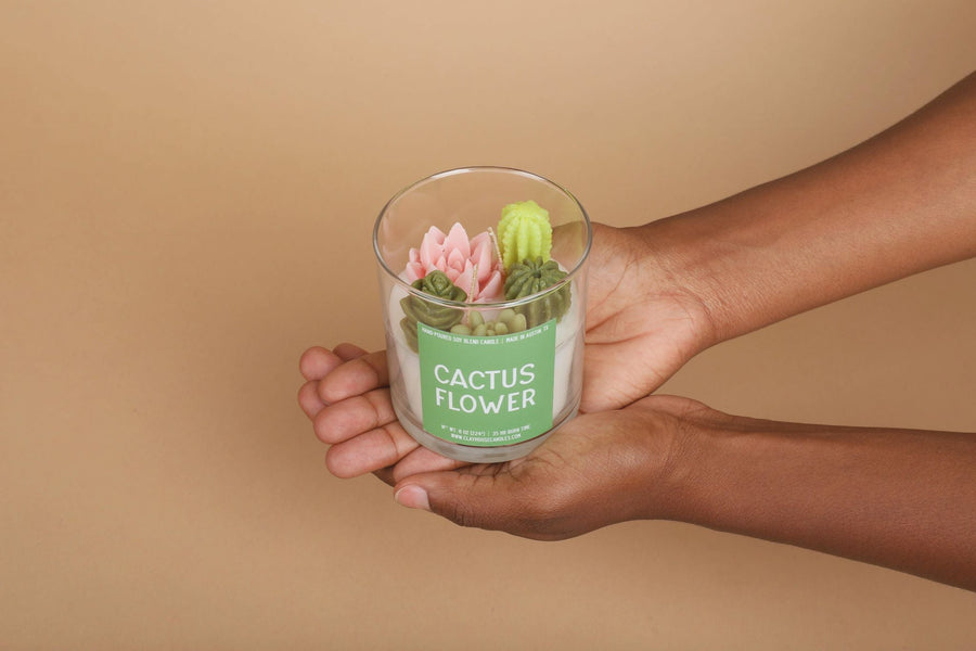 Cactus Flower Container Candle