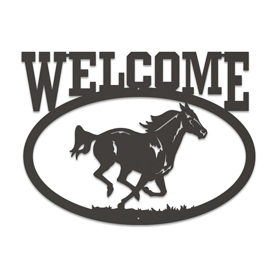 Welcome Running Horse Sign