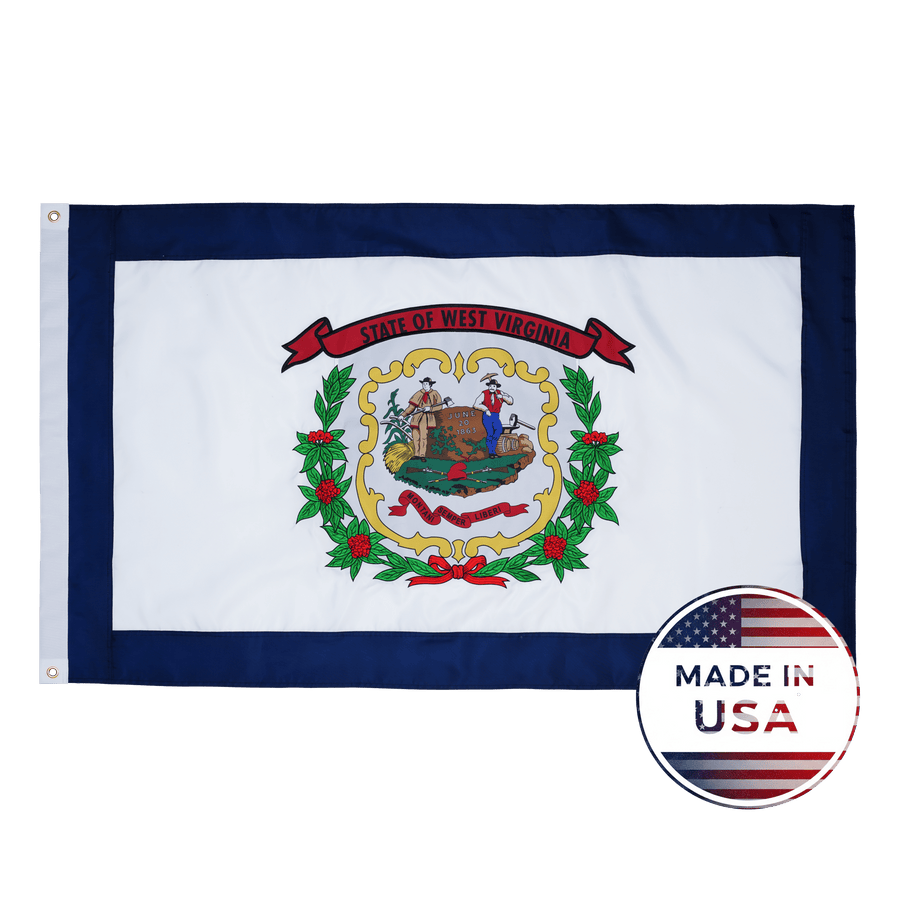 West Virginia State Flag shown flat