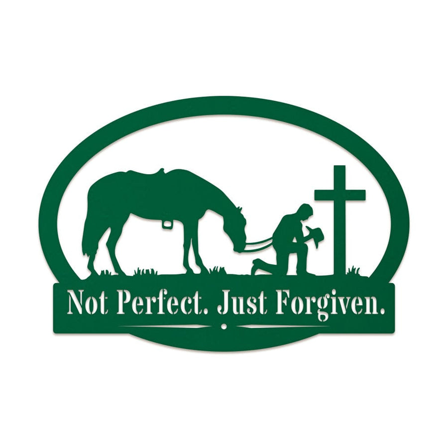 Western Cowboy and His Horse Kneeling Monogram