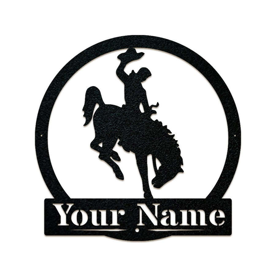 Western Cowboy on Bucking Bronco Monogram