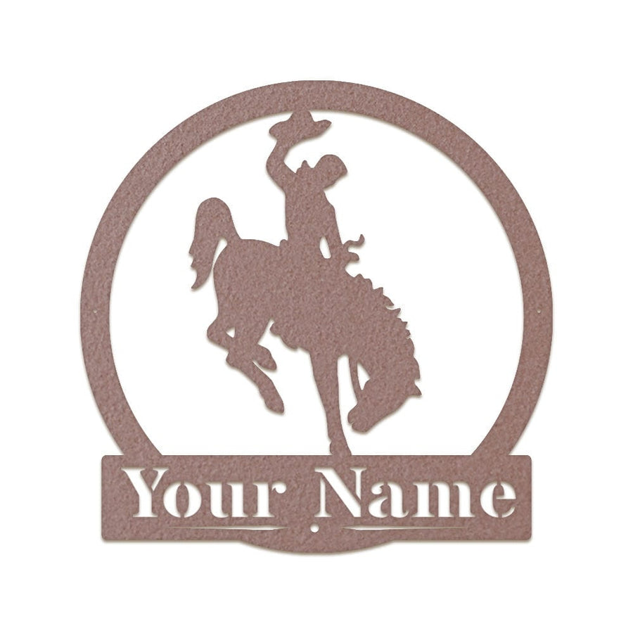Western Cowboy on Bucking Bronco Monogram