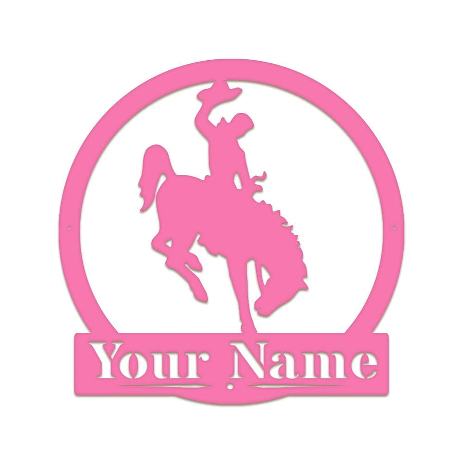 Western Cowboy on Bucking Bronco Monogram