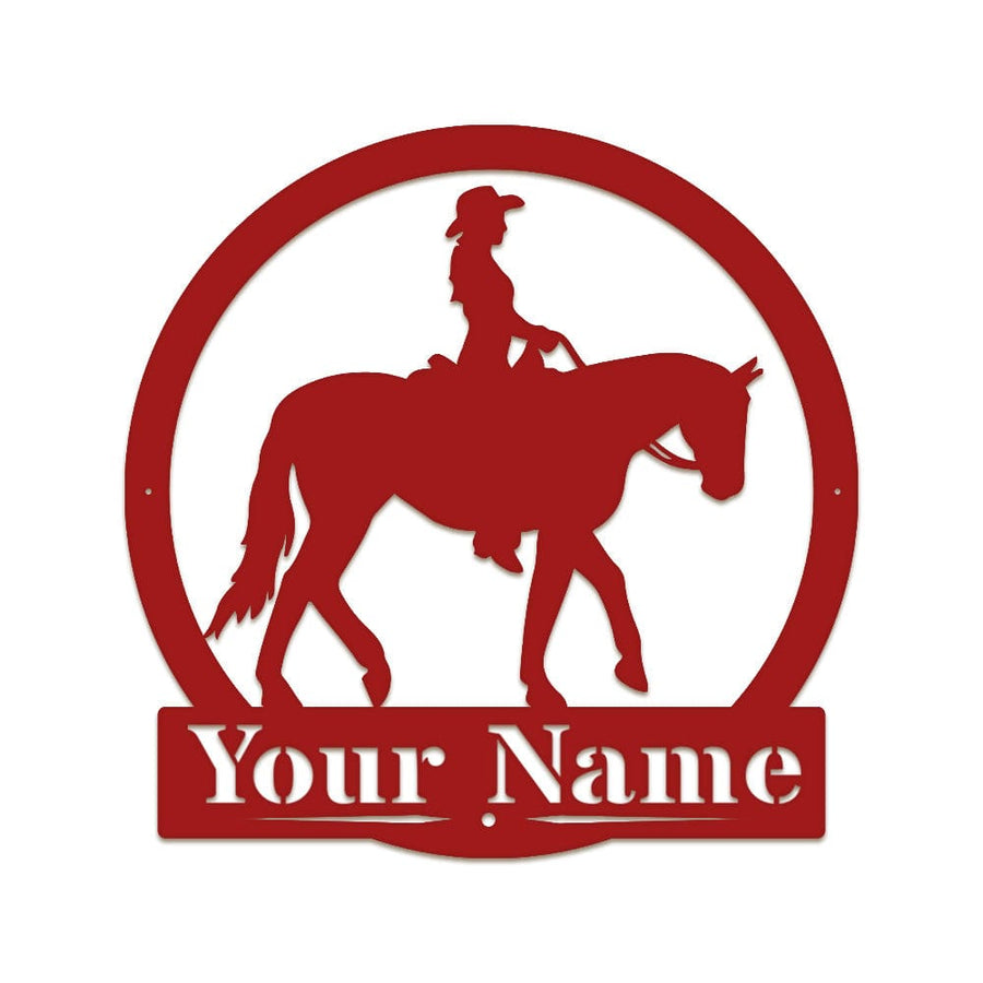 Western Cowgirl on Horseback Monogram