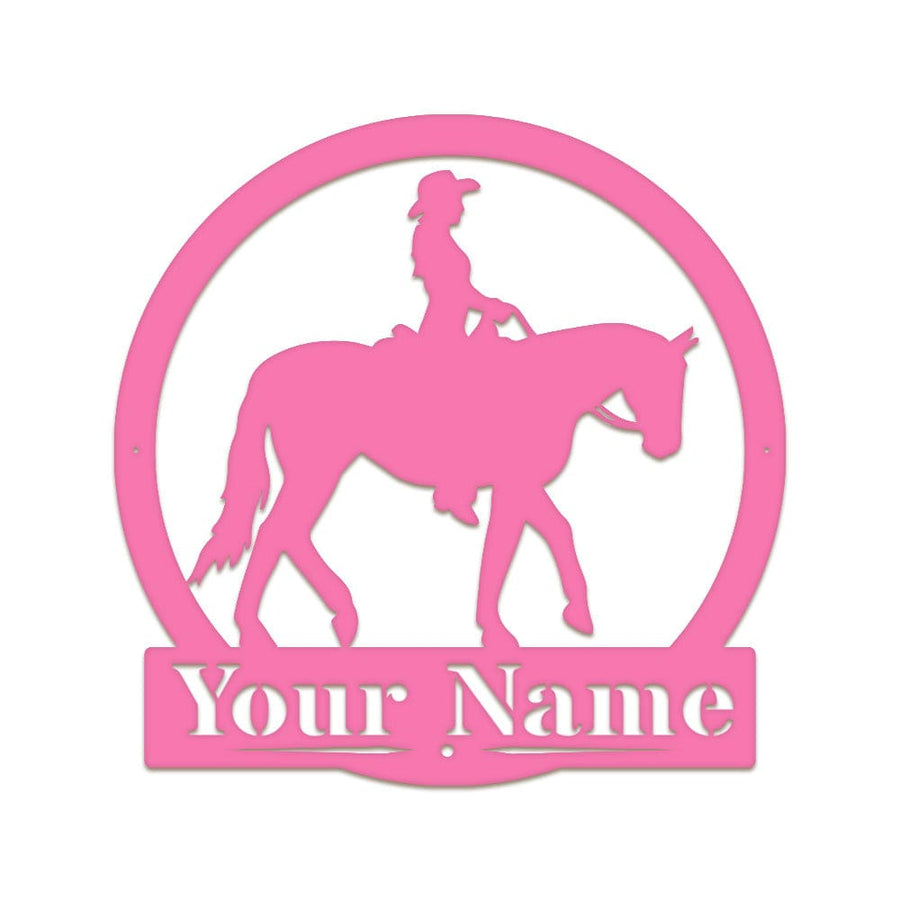 Western Cowgirl on Horseback Monogram