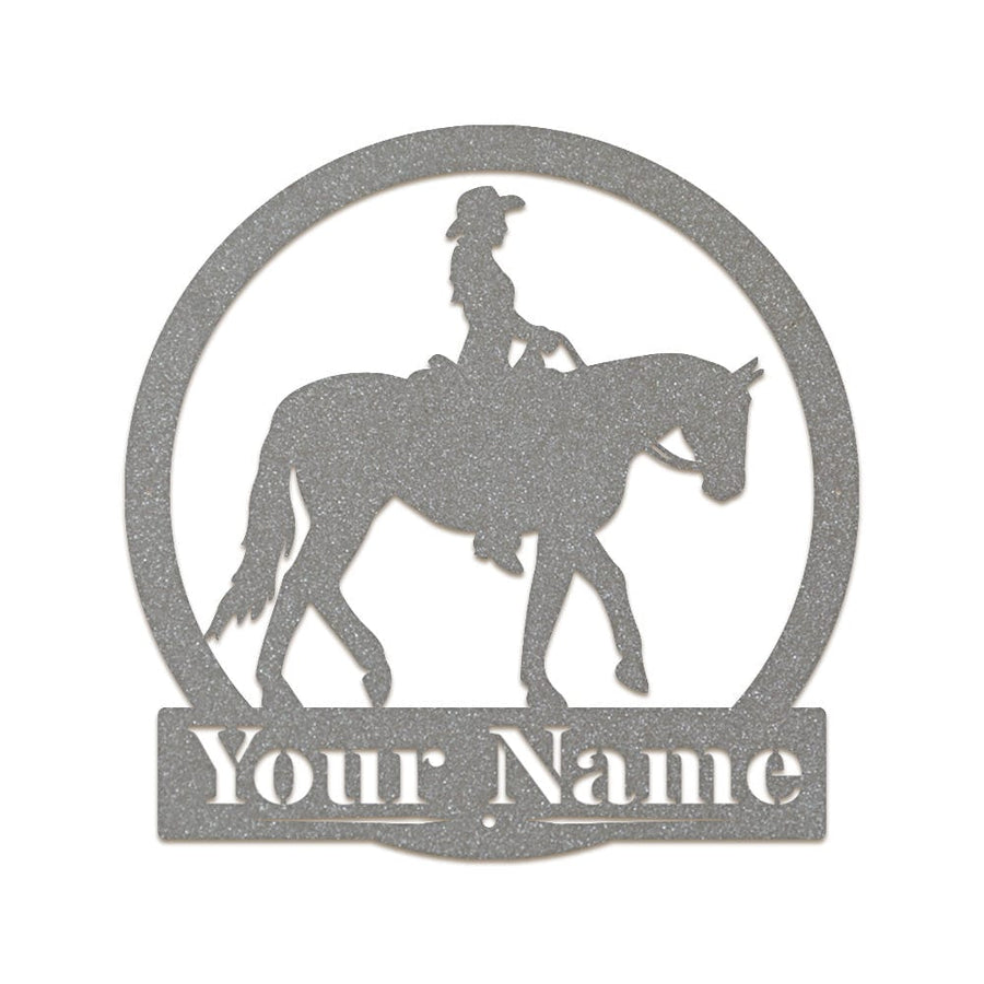 Western Cowgirl on Horseback Monogram
