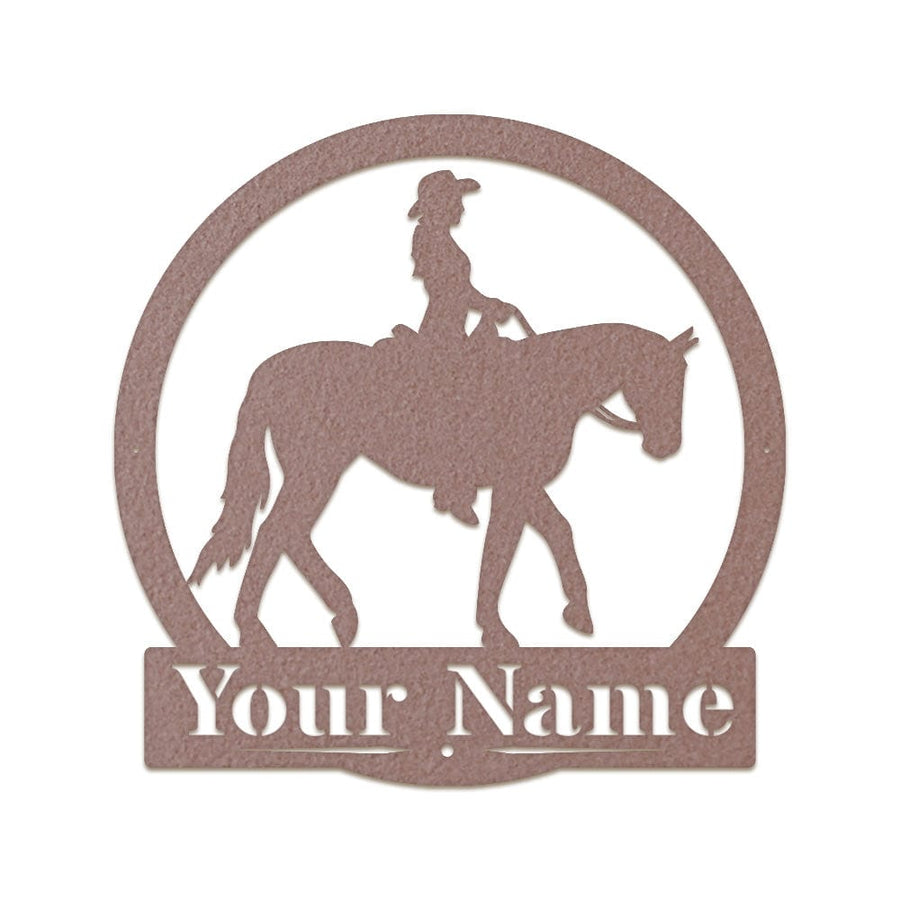 Western Cowgirl on Horseback Monogram