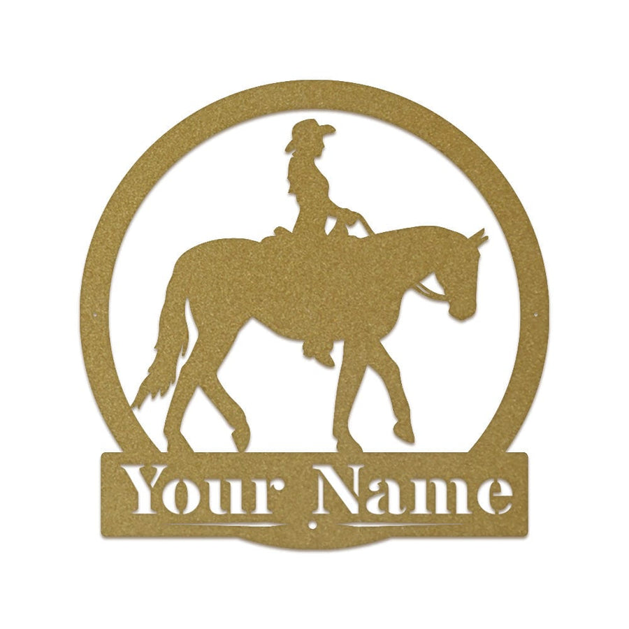 Western Cowgirl on Horseback Monogram