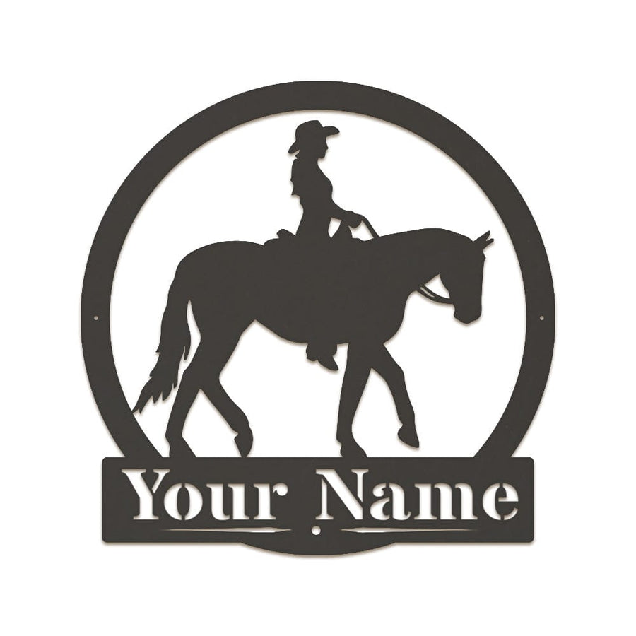 Western Cowgirl on Horseback Monogram