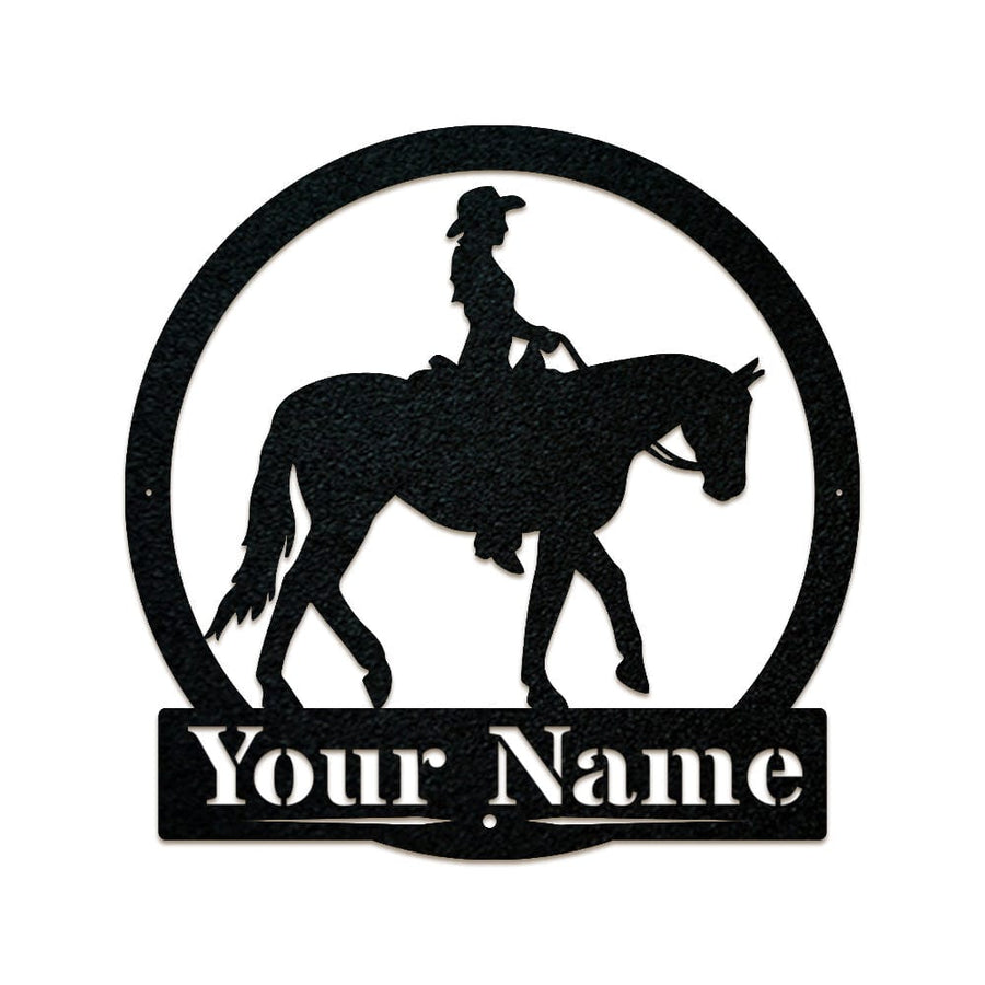 Western Cowgirl on Horseback Monogram