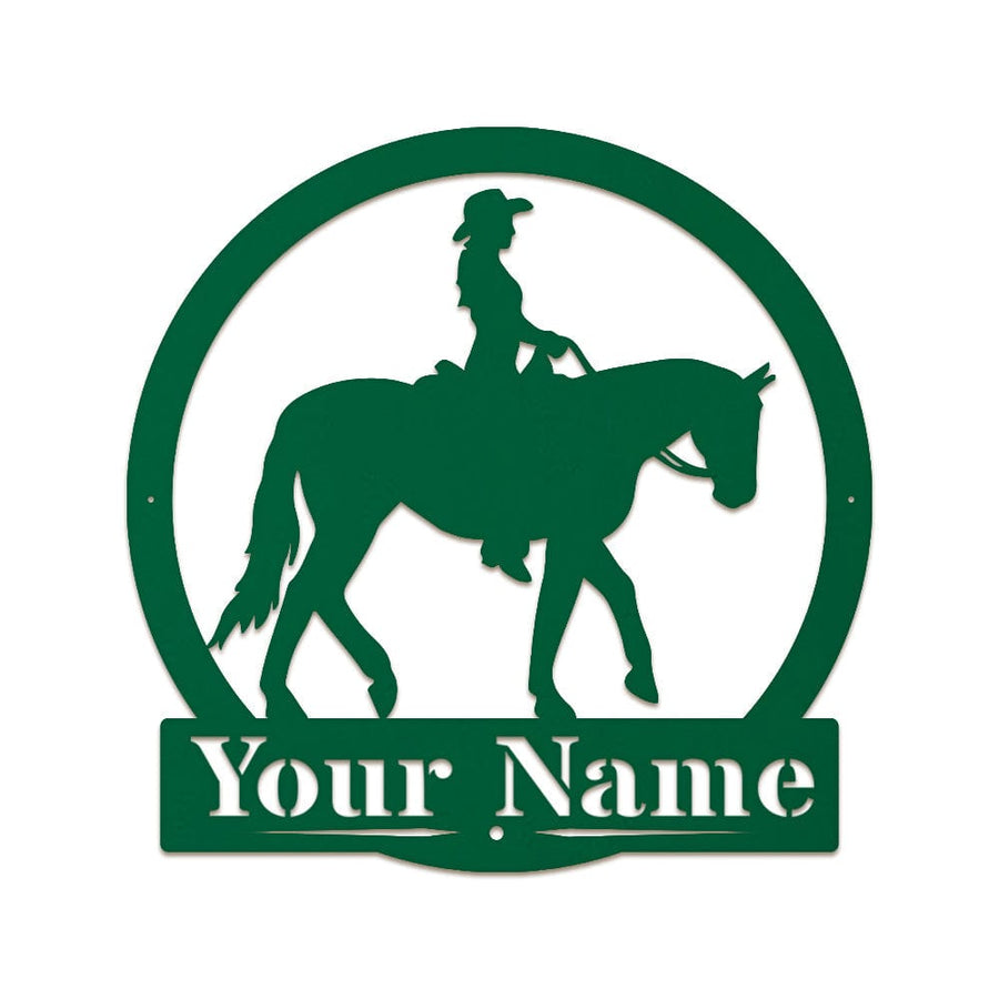 Western Cowgirl on Horseback Monogram