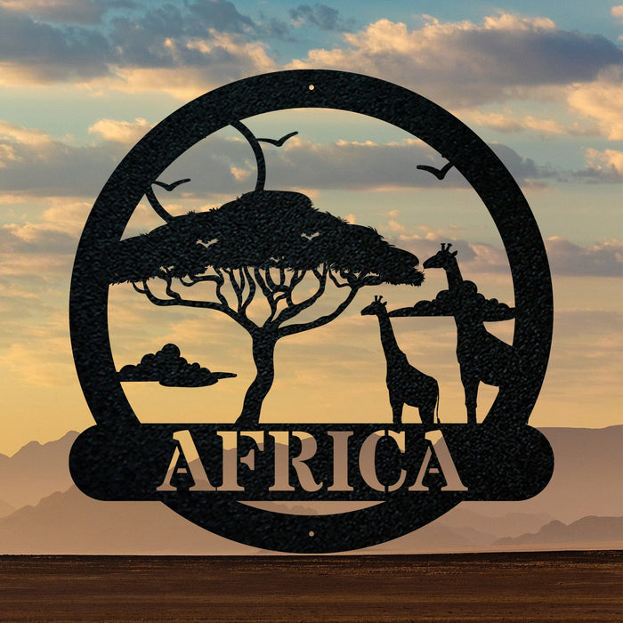 Wildlife Safari Giraffe - Personalized Metal Sign