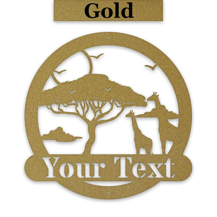 Wildlife Safari Giraffe - Personalized Metal Sign