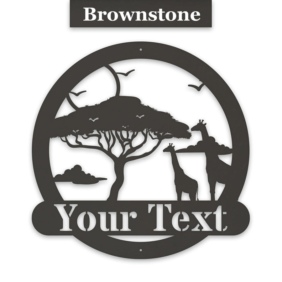 Wildlife Safari Giraffe - Personalized Metal Sign