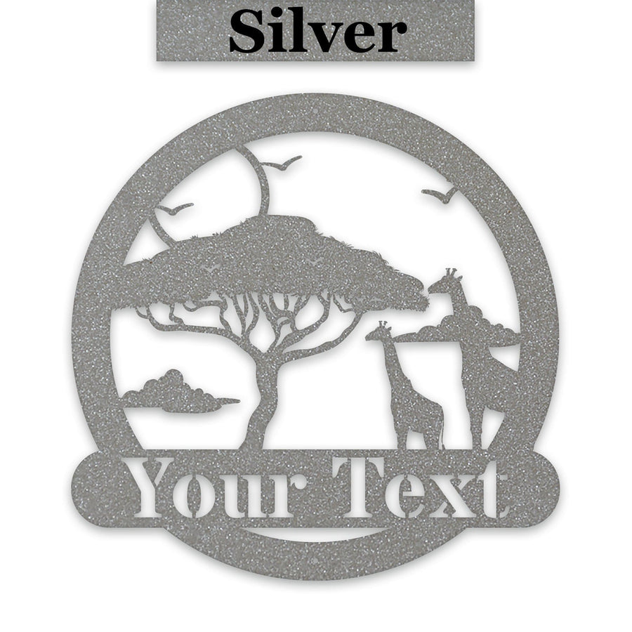 Wildlife Safari Giraffe - Personalized Metal Sign