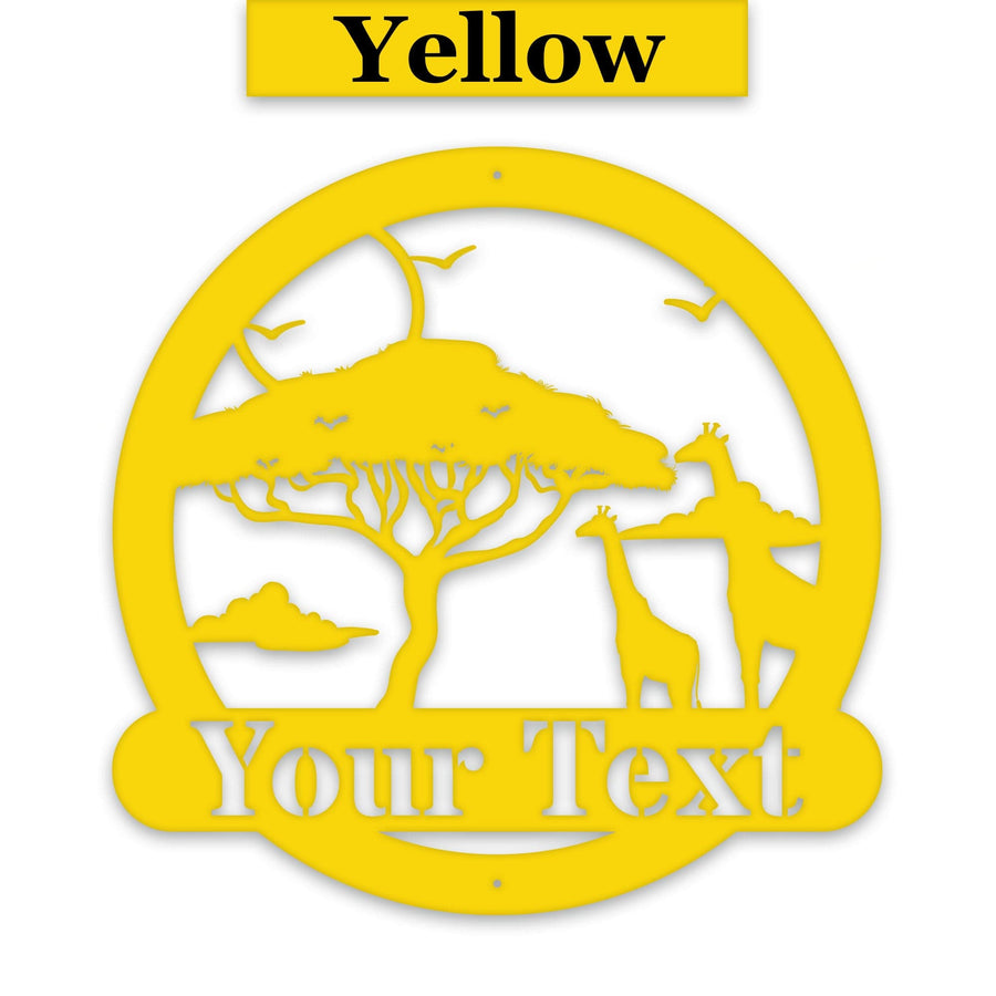 Wildlife Safari Giraffe - Personalized Metal Sign