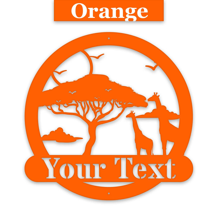 Wildlife Safari Giraffe - Personalized Metal Sign