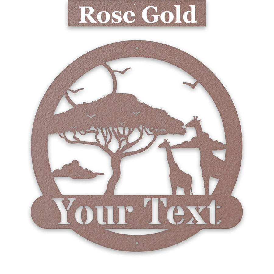 Wildlife Safari Giraffe - Personalized Metal Sign