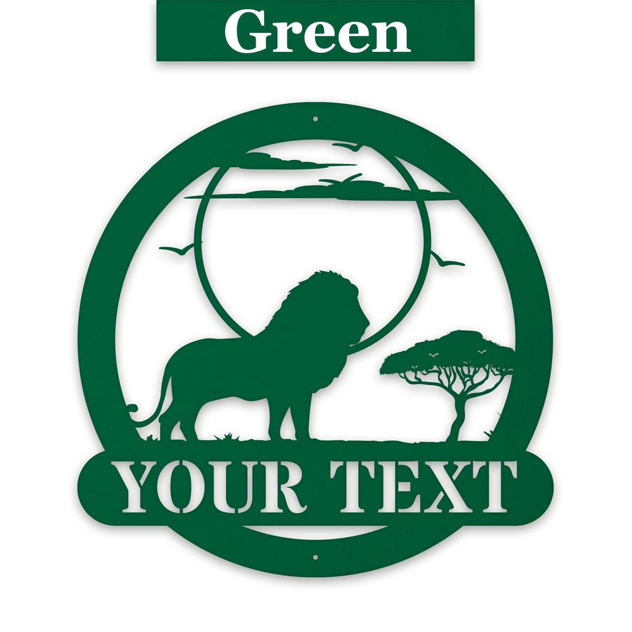 Wildlife Safari Lion - Personalized Metal Sign