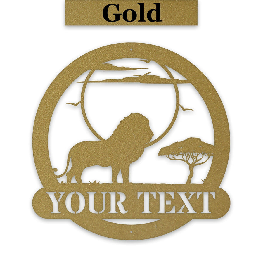 Wildlife Safari Lion - Personalized Metal Sign