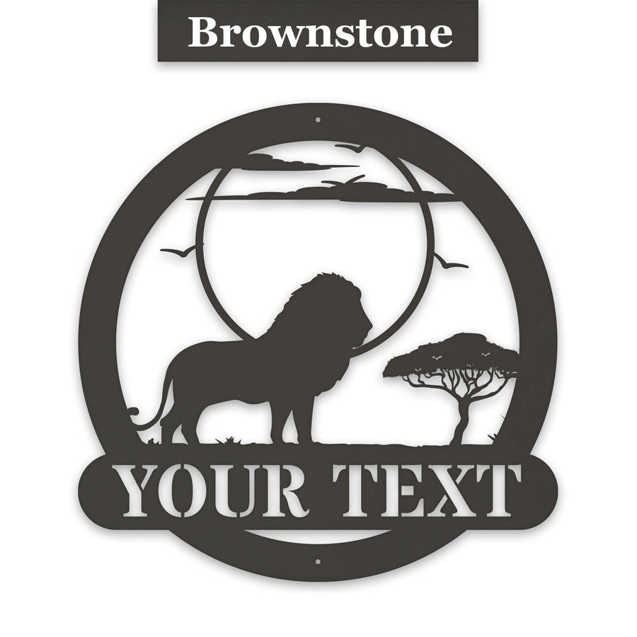 Wildlife Safari Lion - Personalized Metal Sign